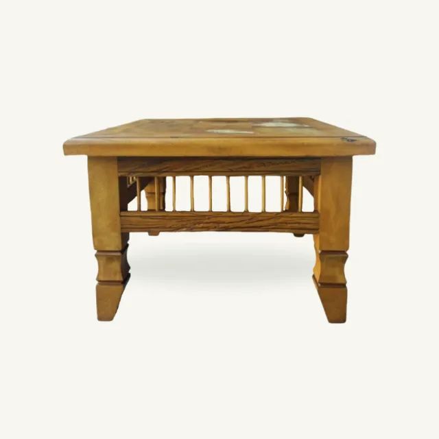 Mesa de Centro Em Madeira Maciça Peroba Rosa 66x66x44cm - Foto 3