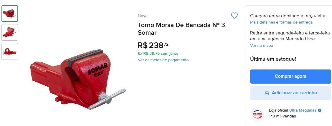 Torno Morsa De Bancada 3 polegadas - Foto 2
