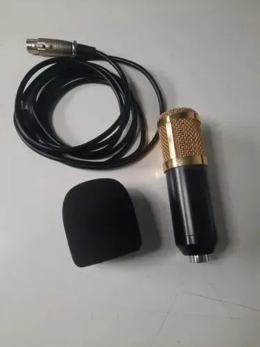 Microfone condensador e Suporte de mesa e cabos  - Foto 3