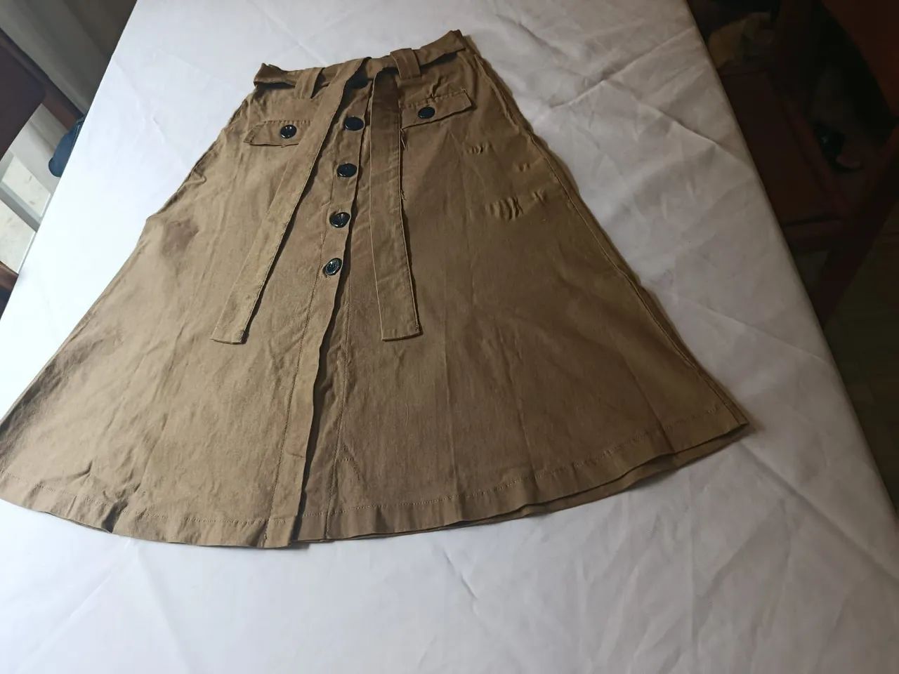 Saia Feminina Midi Marrom - Foto 2