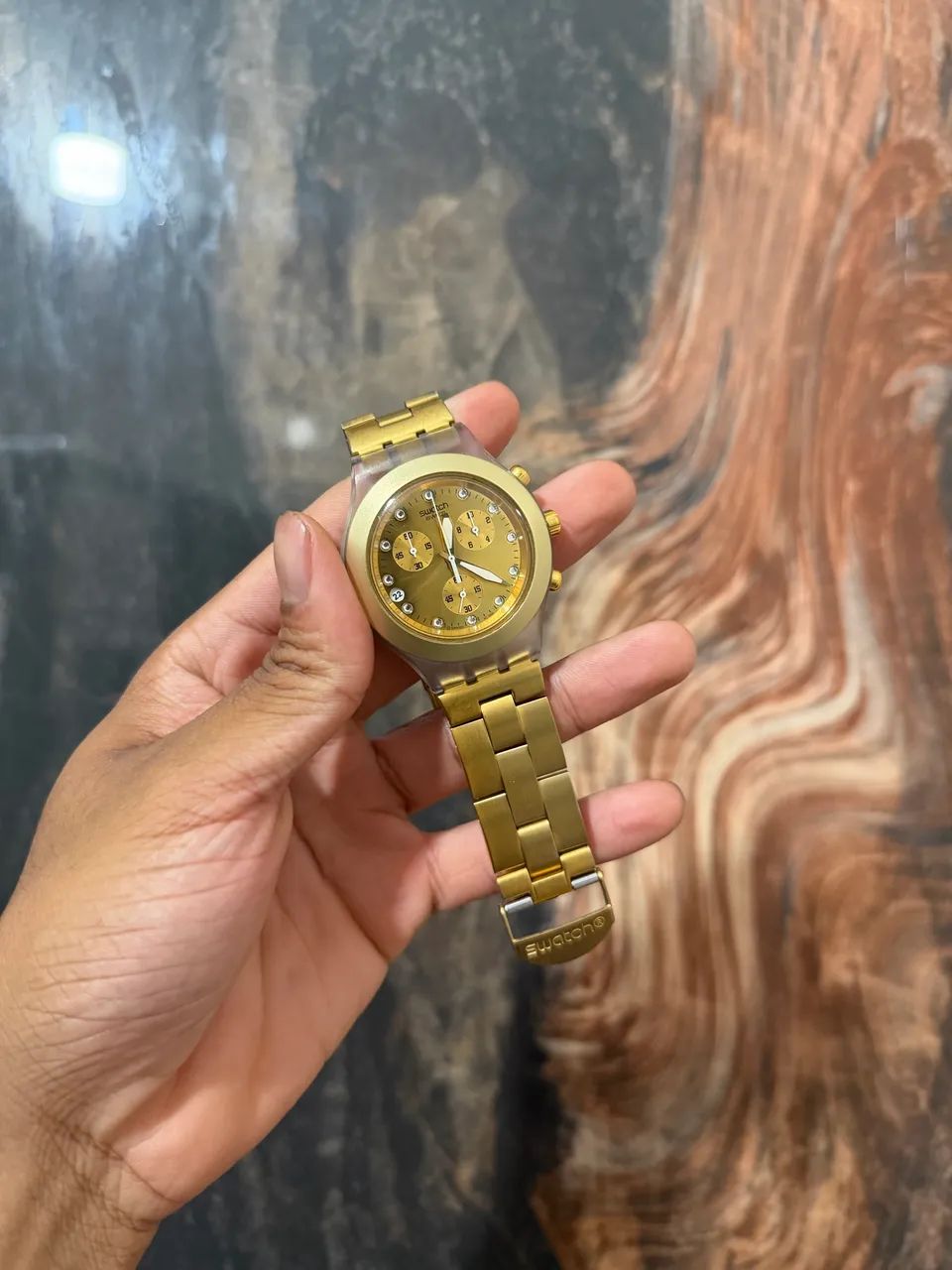 Swatch Feminino Dourado - Foto 2