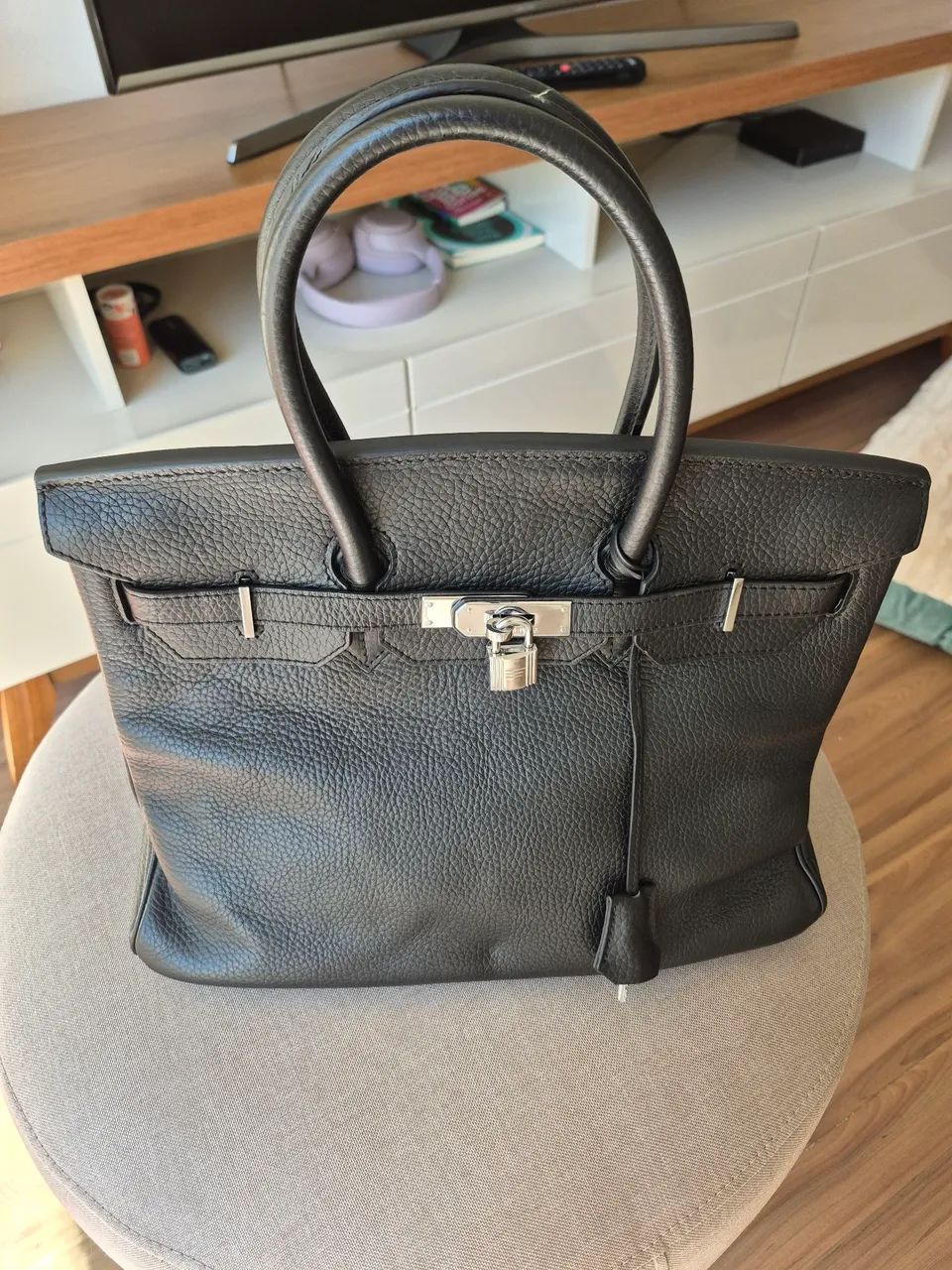 Bolsa de mão em couro legítimo estilo francesa - Foto 2