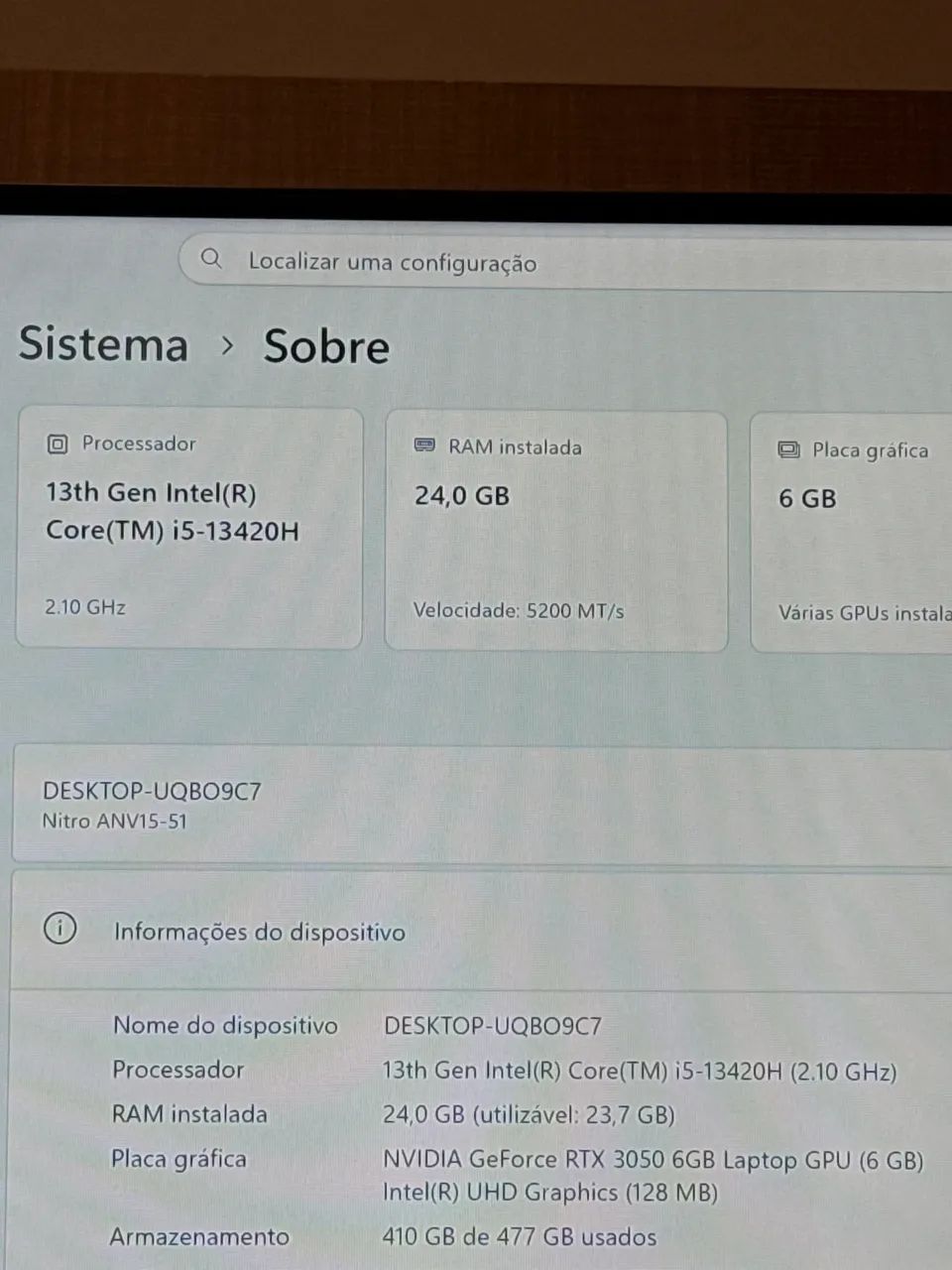 Notebook Acer Nitro v5  - Foto 3