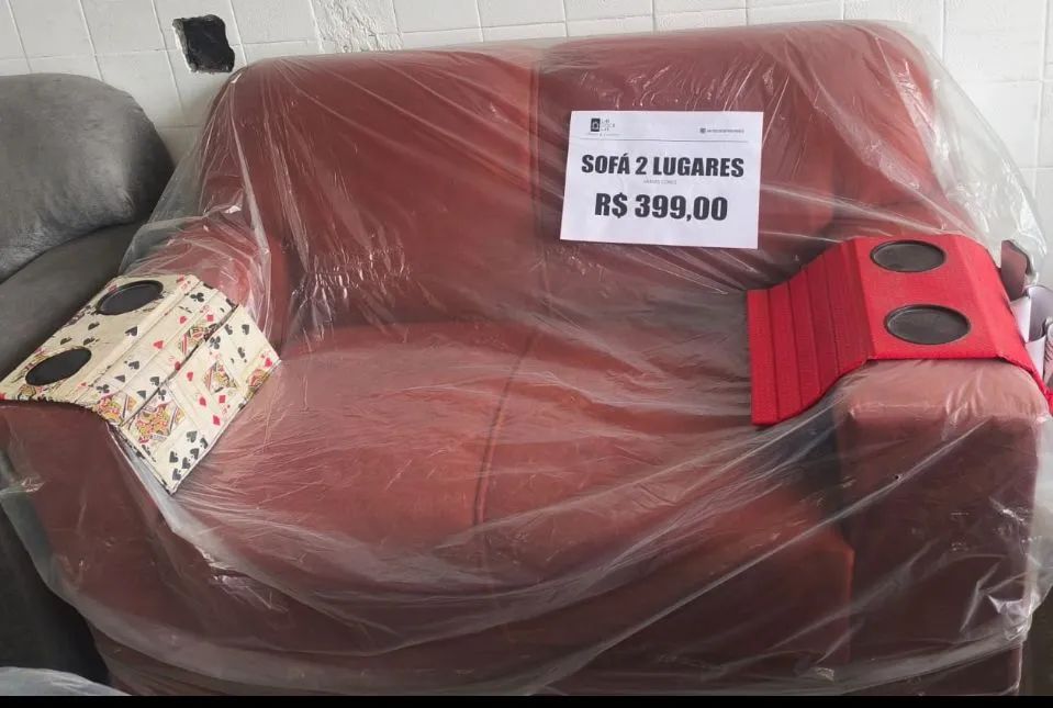 Sofá 2 lugares 1,40 larg terracota mostruário loja
