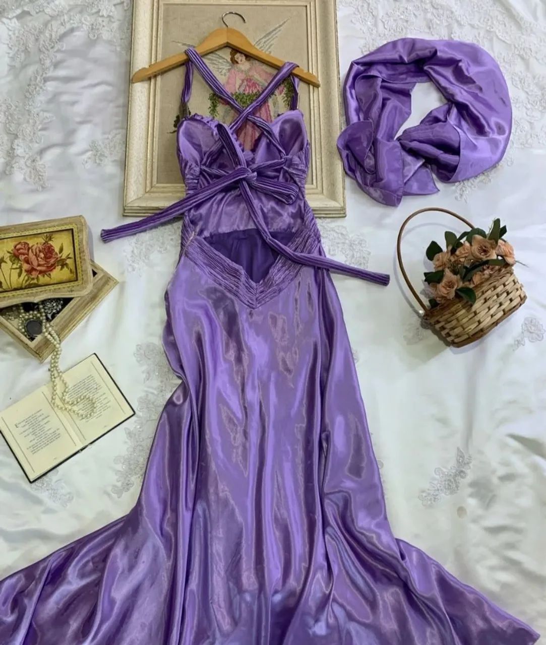 vestido vintage lilás P - Foto 5