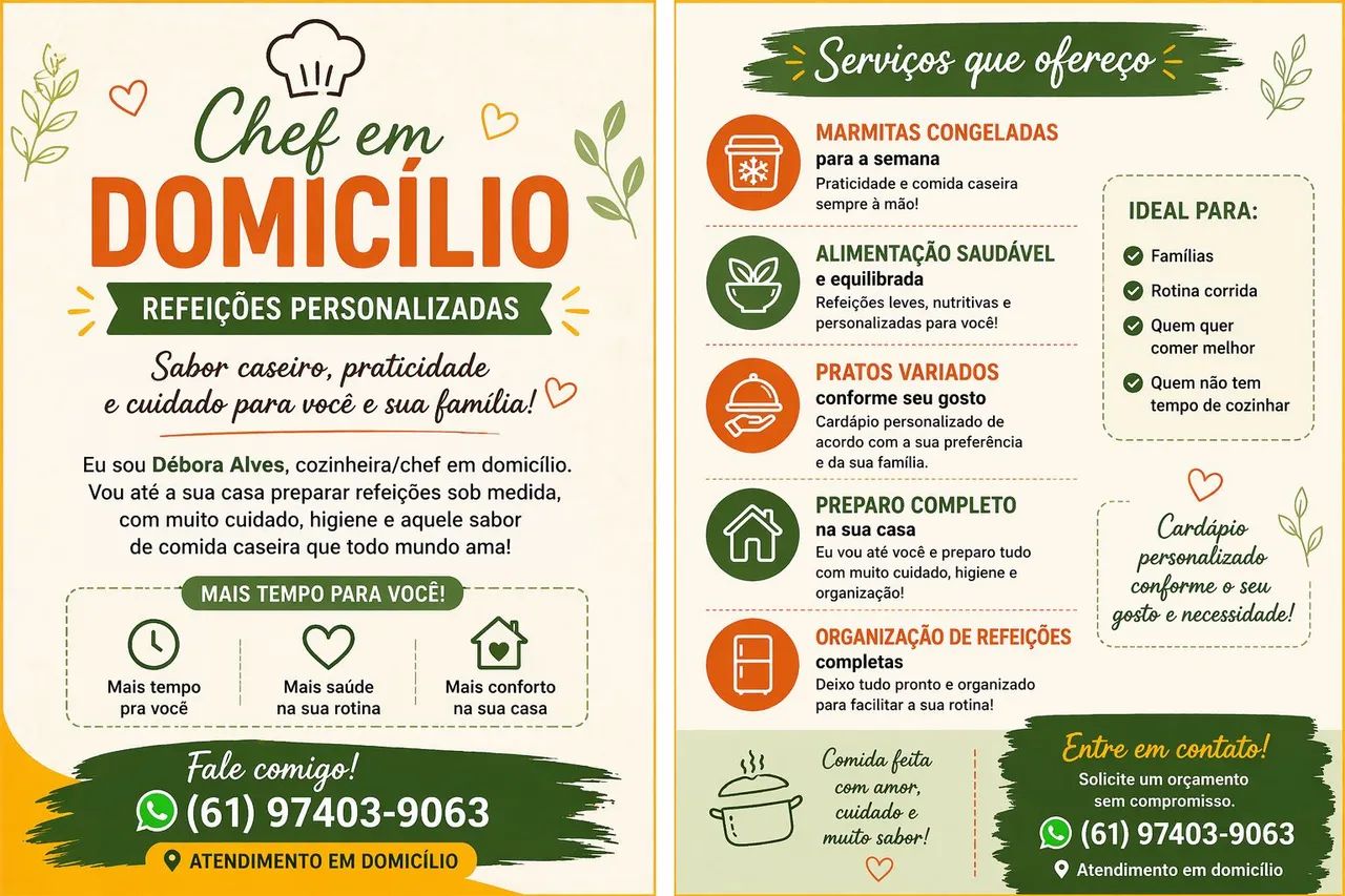 Cozinheira a domicílio,,,