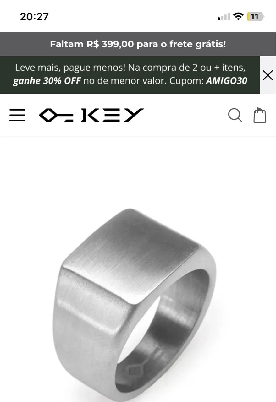 Anel aço masculino - Foto 2