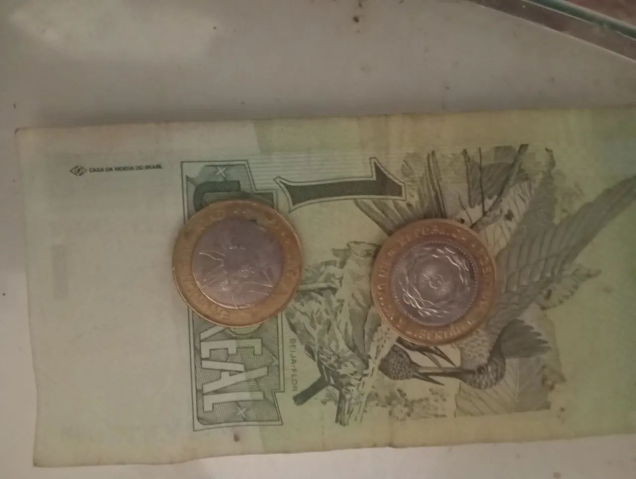 ? Raridade! Nota de R$ 1 Fora de Circulação + Moedas