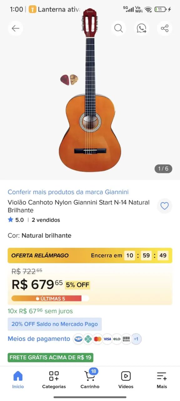 Vendo violão Giannini - Foto 2