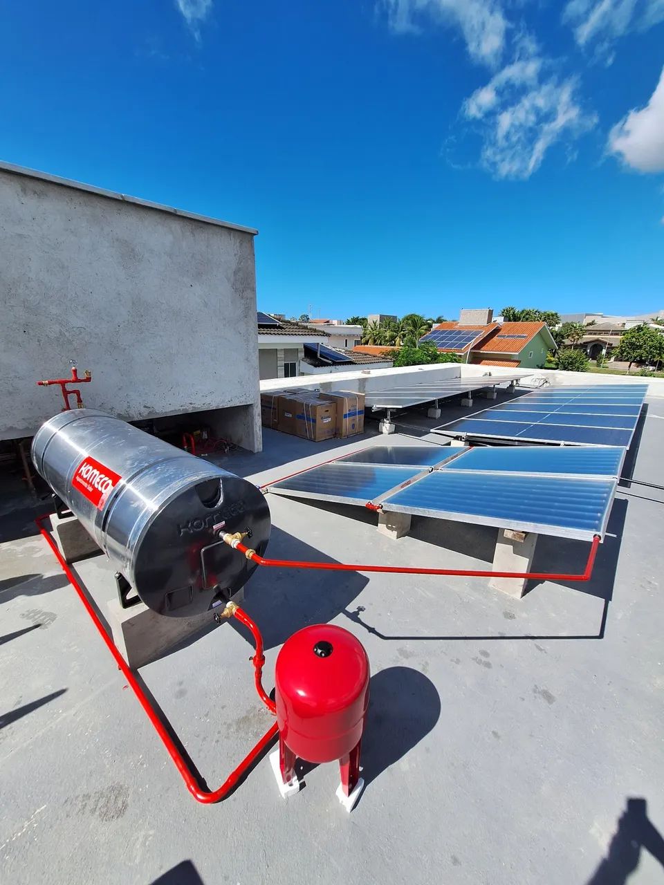 Instalação de boiler (sistema solar para aquecimento de água)