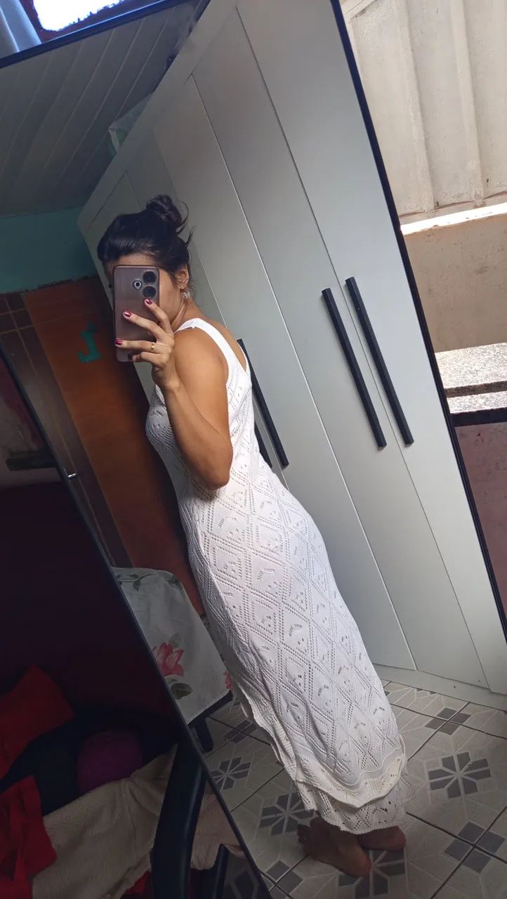 Vestido de tricô branco  - Foto 2