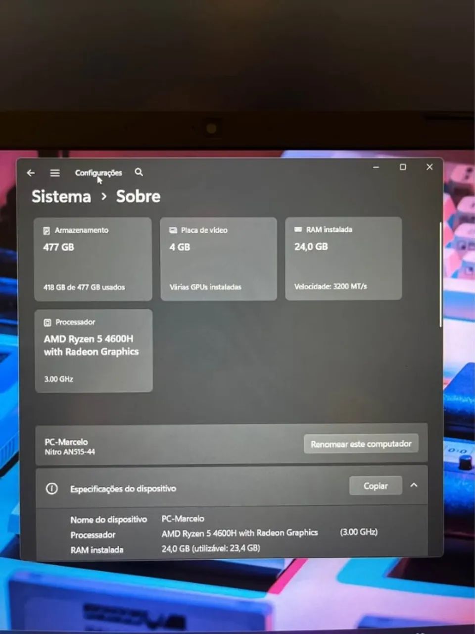  Notebook Acer Nitro 5 (24gb RAM) - Foto 2