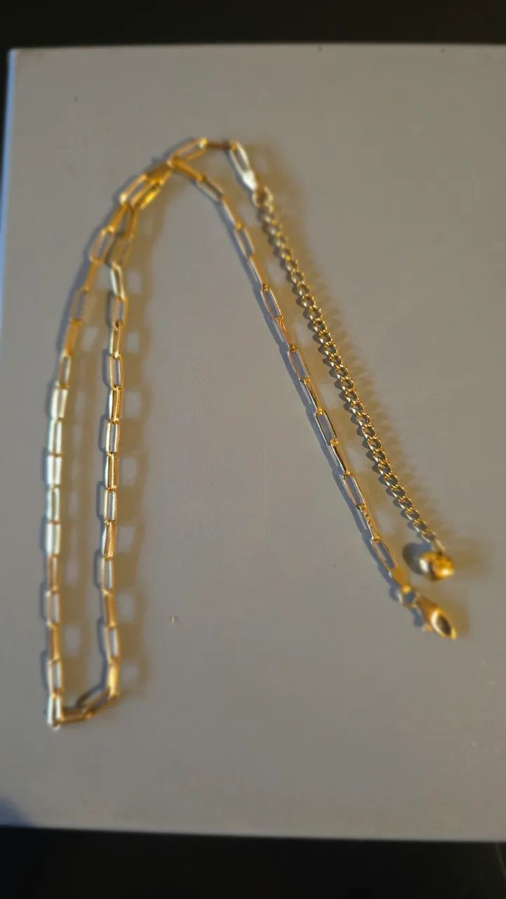 Corrente ouro 18k 40cm e tem extensor  - Foto 2