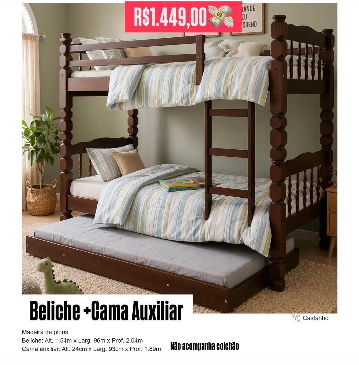 Beliche com Auxiliar (nova a pronta entrega)