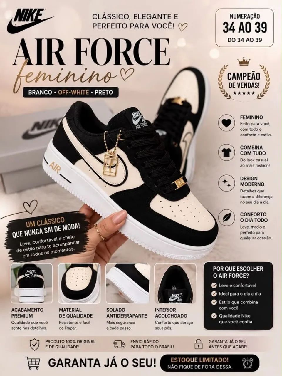 TENIS NIKE AIR FORCE FEMININO.