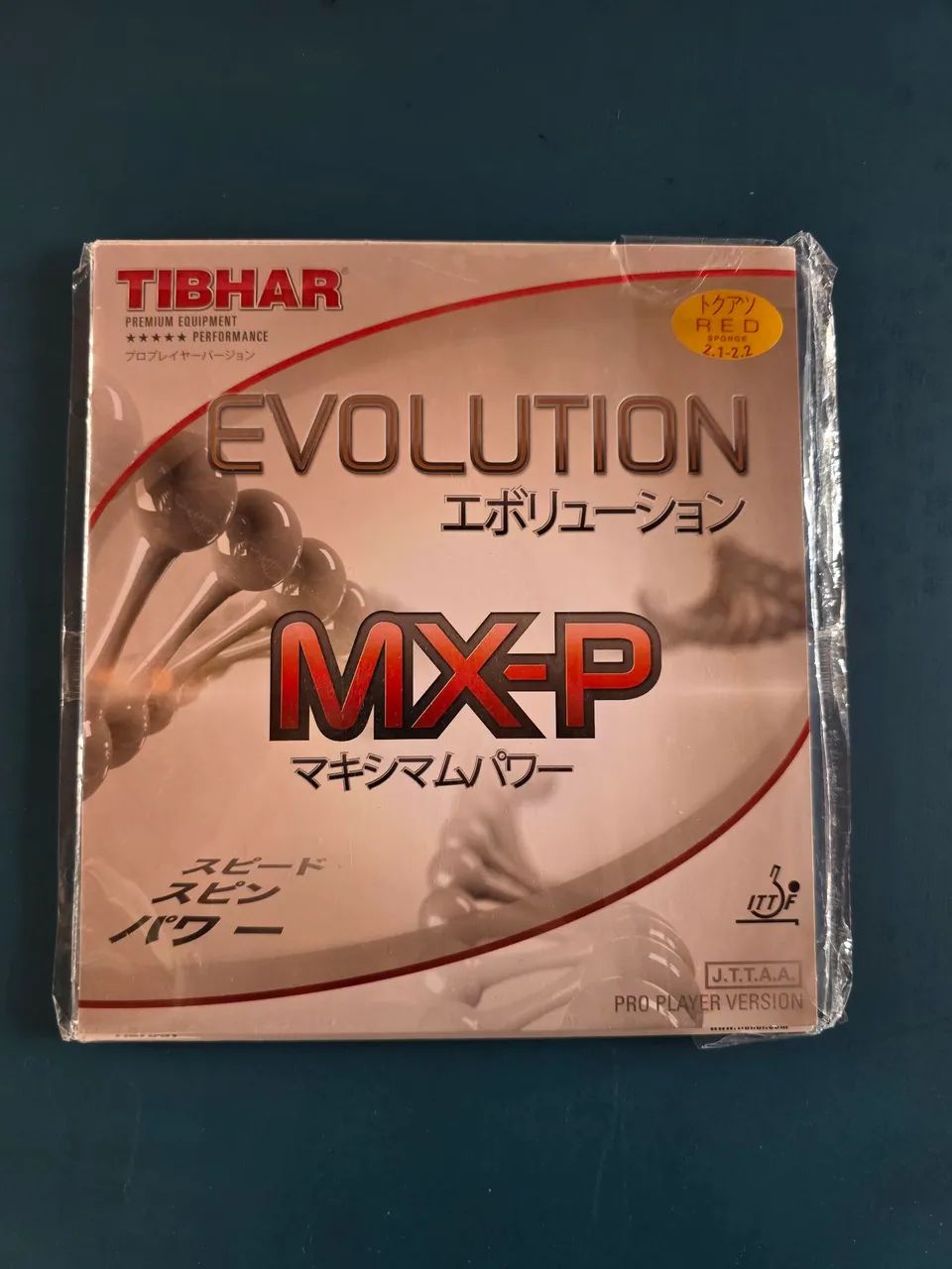 Borracha de tênis de mesa Tibhar Evolution MX-P (2.1-2.2 vermelha) - Foto 5
