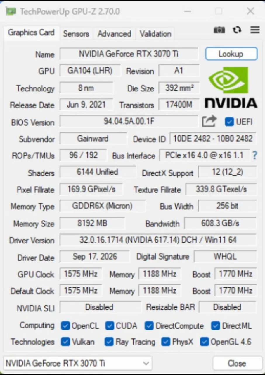 PLACA DE VÍDEO RTX 3070 TI  - Foto 3