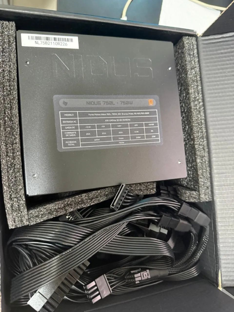 FONTE PC NIDUS 750W GAMING POWER - Foto 3