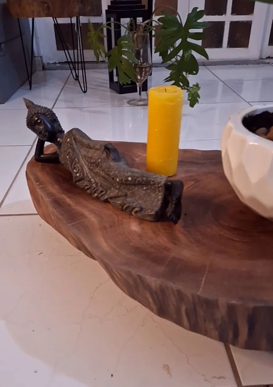 Wood Slice Coffee Table with Casters65569085943555123