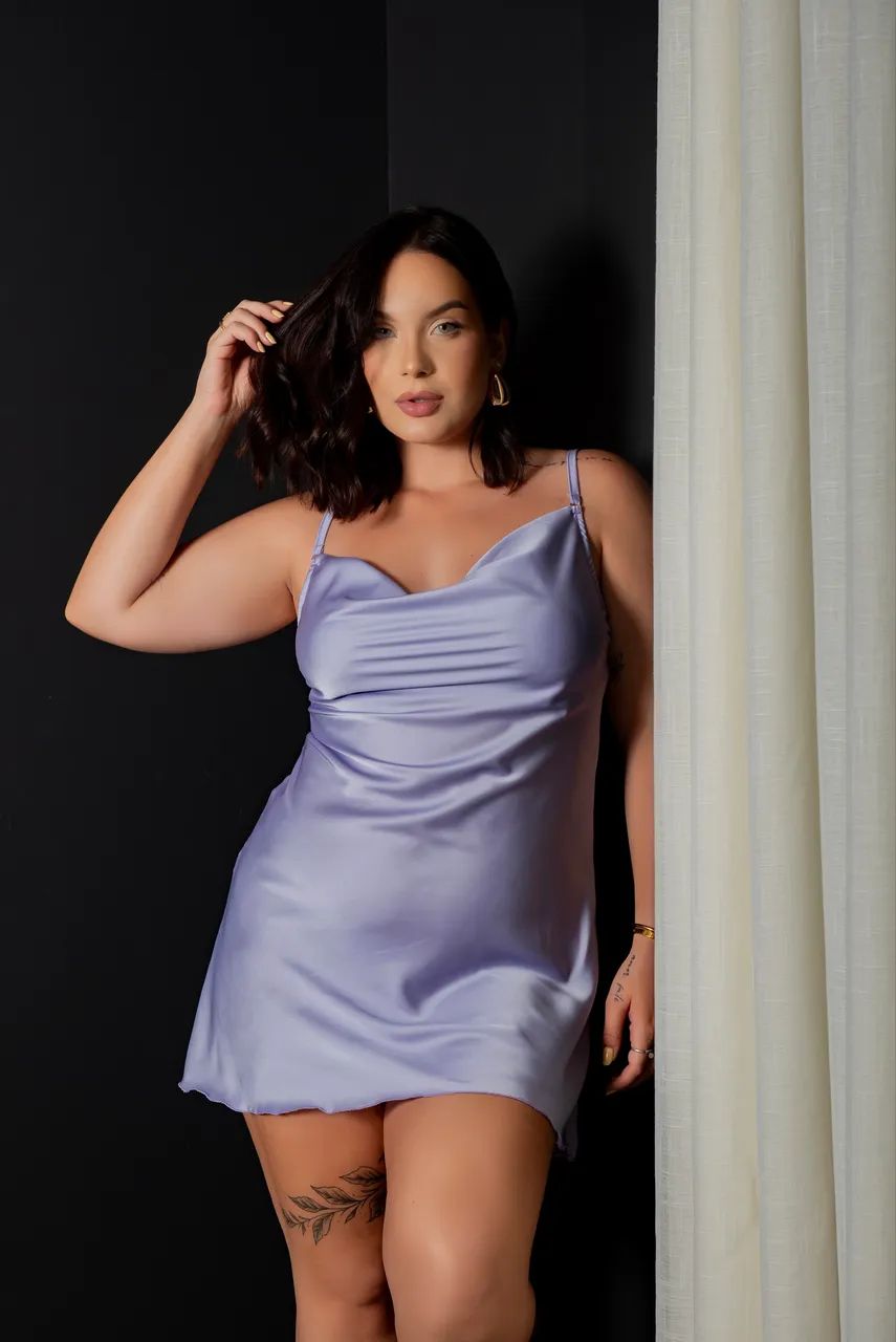 Camisola em Cetim com Decote Degagé - Foto 3