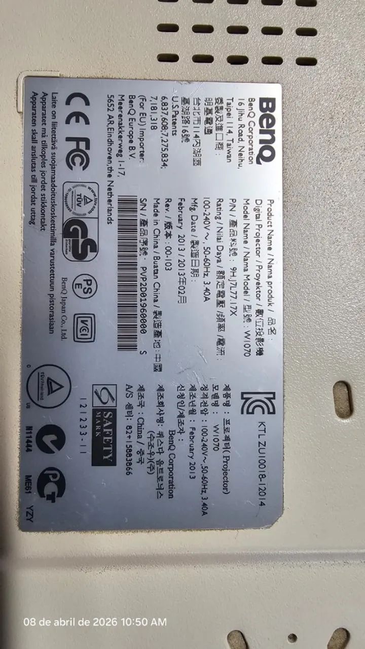 Projetor Benq W1070 Branco - Foto 2
