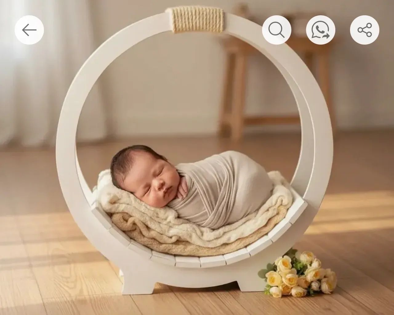 Cama circular redonda newborn rosa - Foto 2