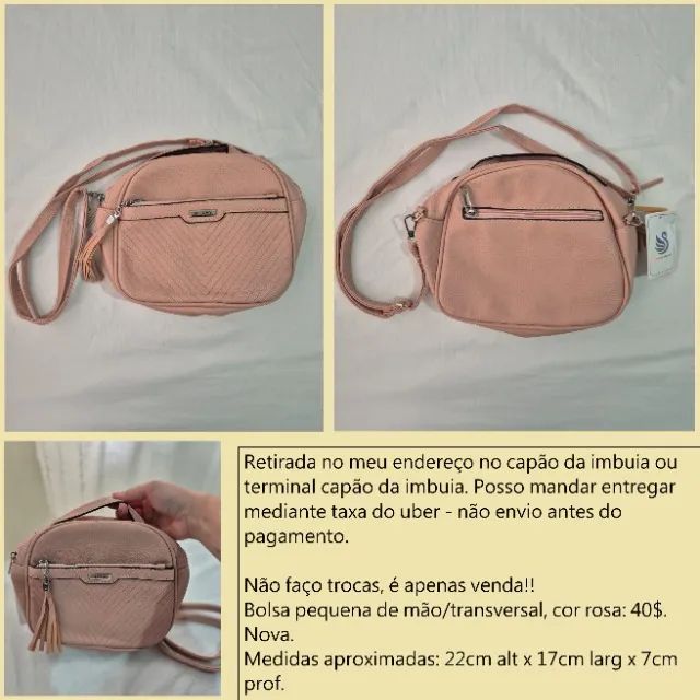 Bolsa pequena transversal rosa nova