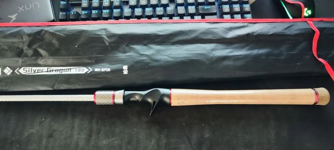 Vara de pesca em carbono Silver Dragon Hautton 8-15 lbs carretilha 2 partes - Foto 5