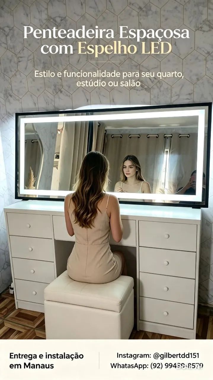Camarim de mdf com espelho