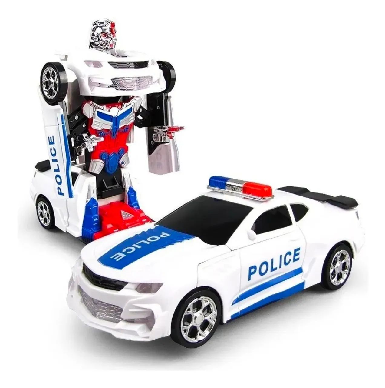 Carro Polícia Transformer Musical e Bate Volta - Foto 2