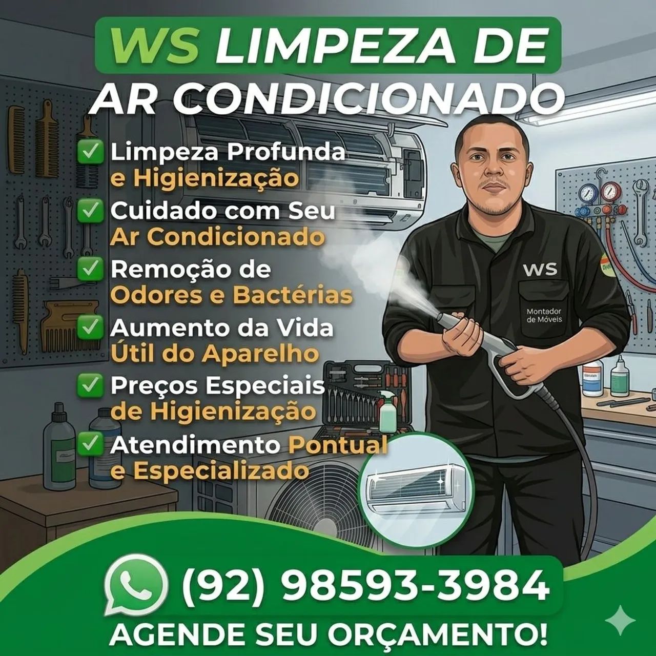 Higienização e limpeza de ar condicionado