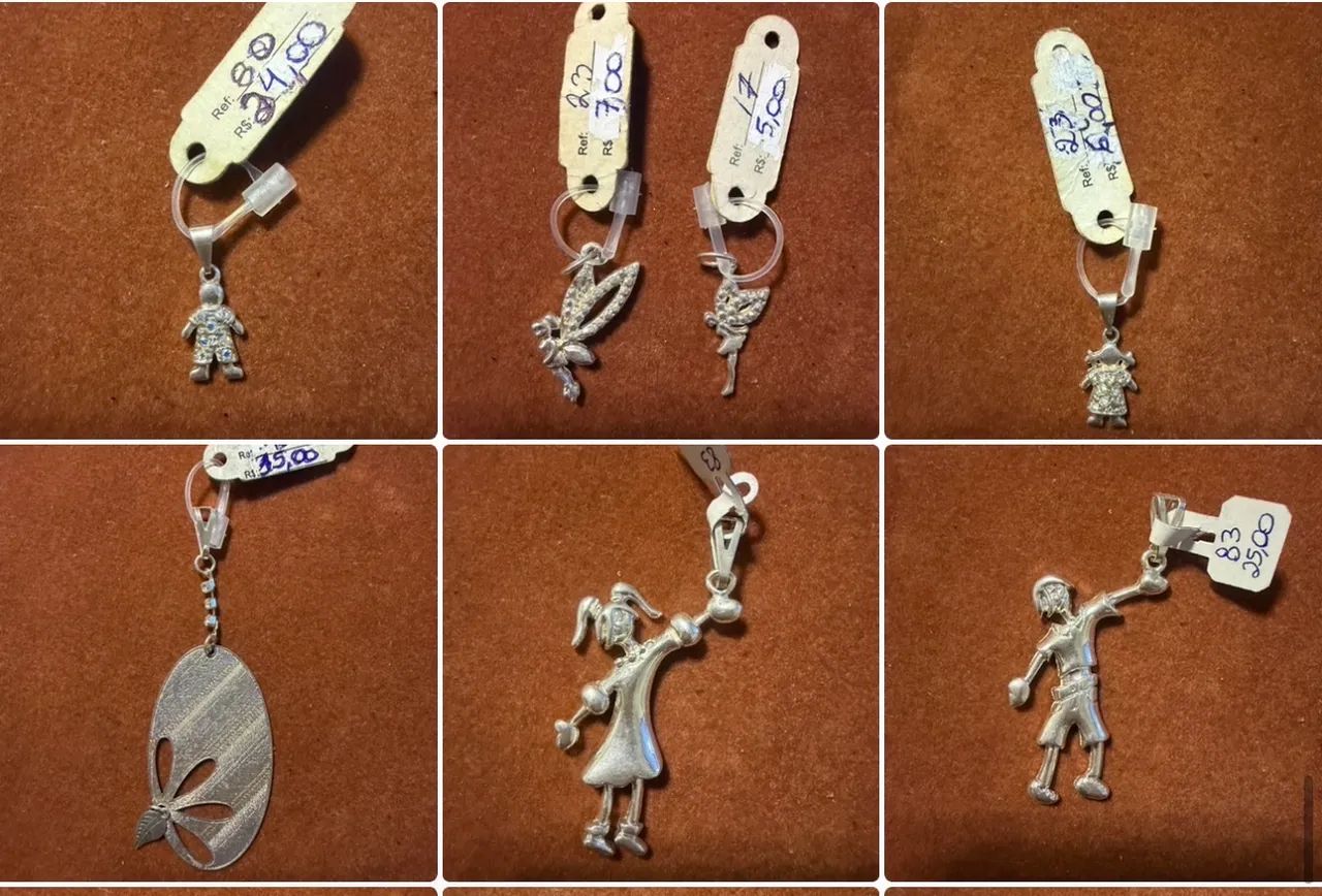 Pingentes Folheados a prata - Foto 3