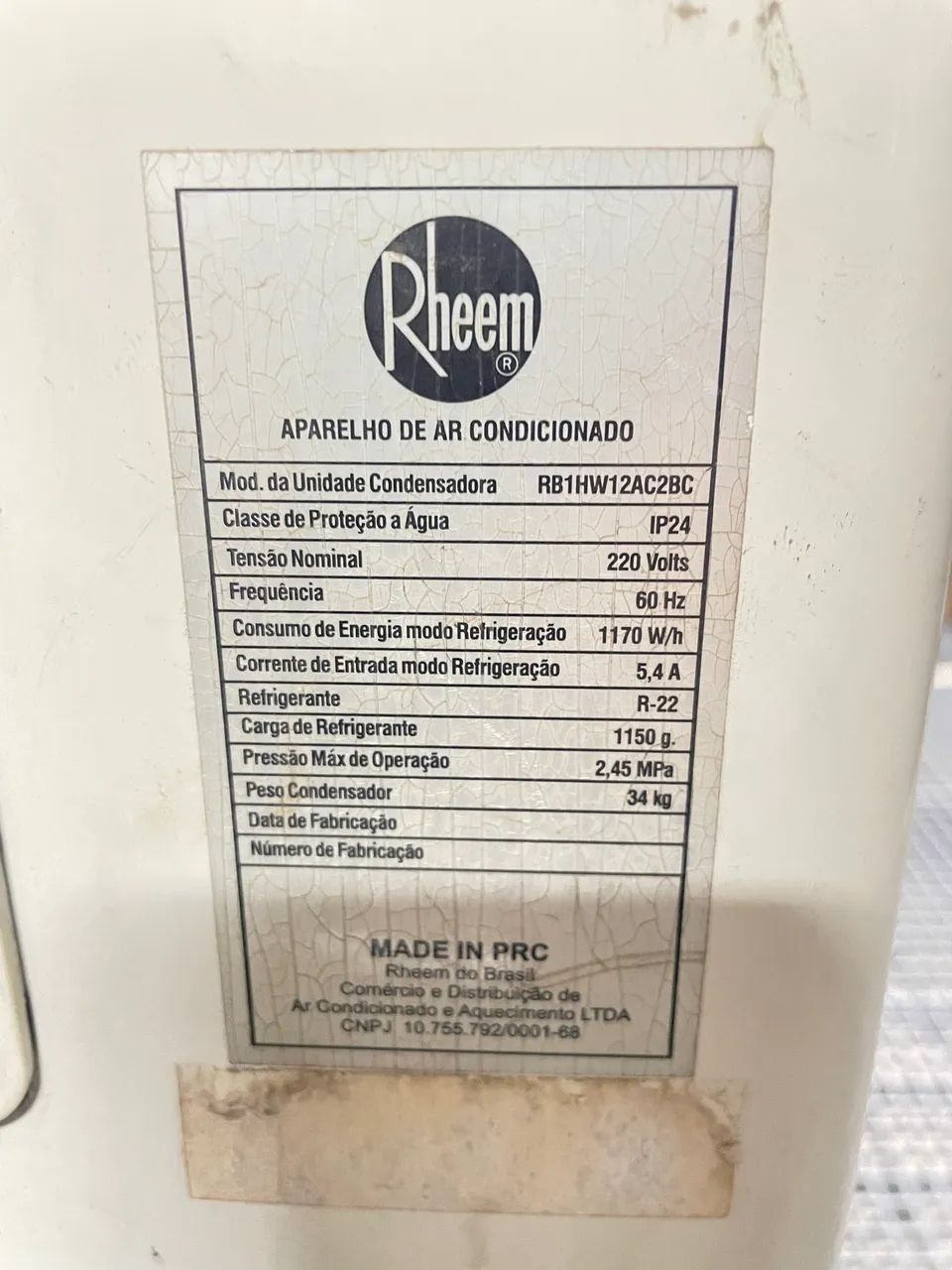 Condensadora Rheem