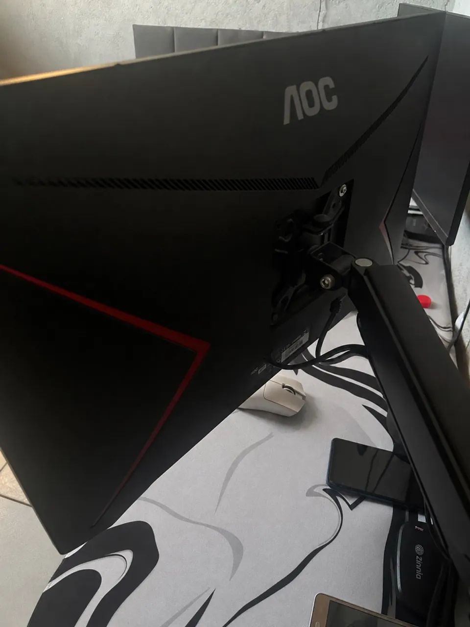 Monitor Gamer AOC 27 Polegadas - Preto e Vermelho - Foto 2