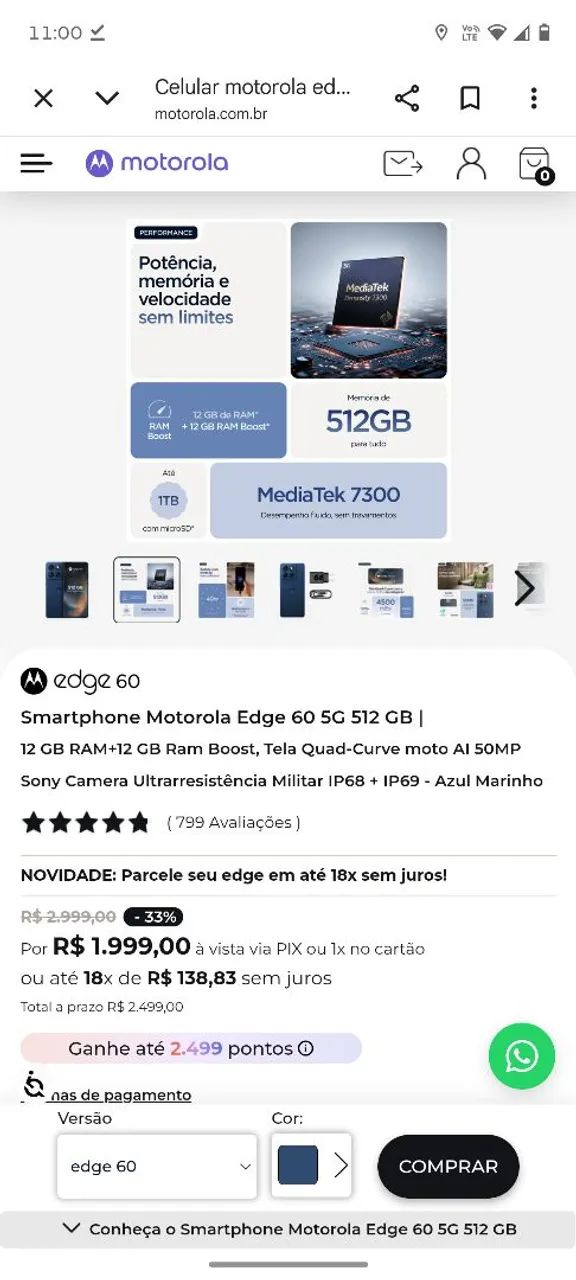 MOTOROLA EDGE 60 NA CAIXA + CAPINHA DE BRINDE  - Foto 2