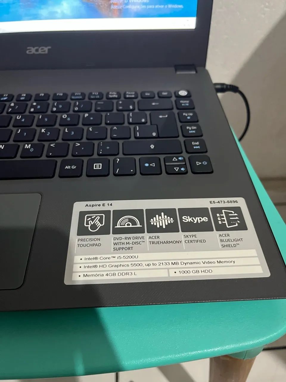 Notebook acer i5 4GB 1 tera  - Foto 2