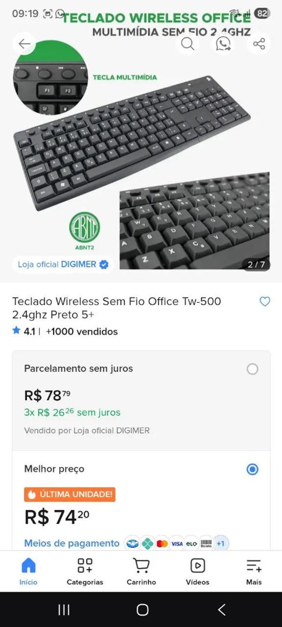 Teclado computador para jogo WhatsApp *  - Foto 3