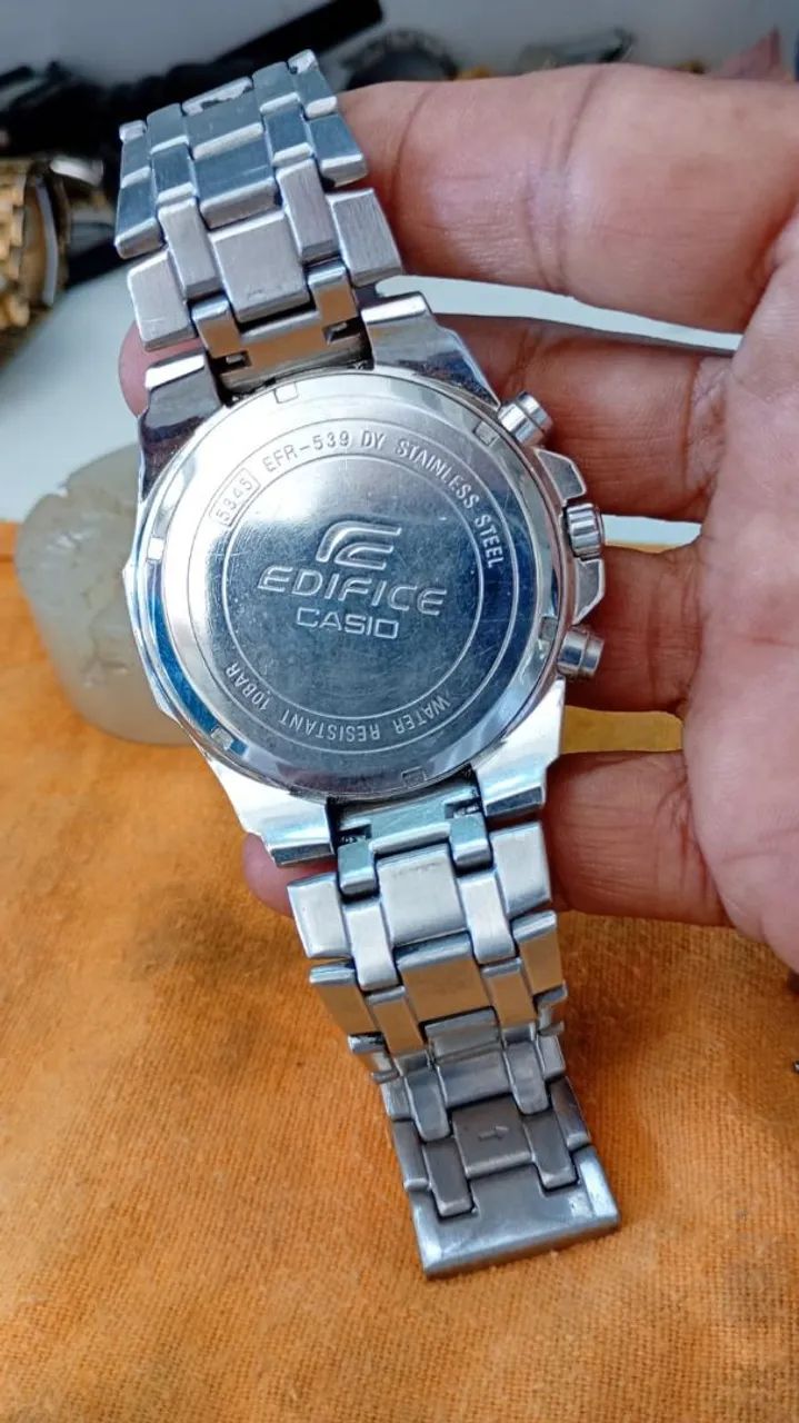 Relógio Casio Masculino Edifice Cronógrafo EFR-539D Aço Inox Prata - Foto 2