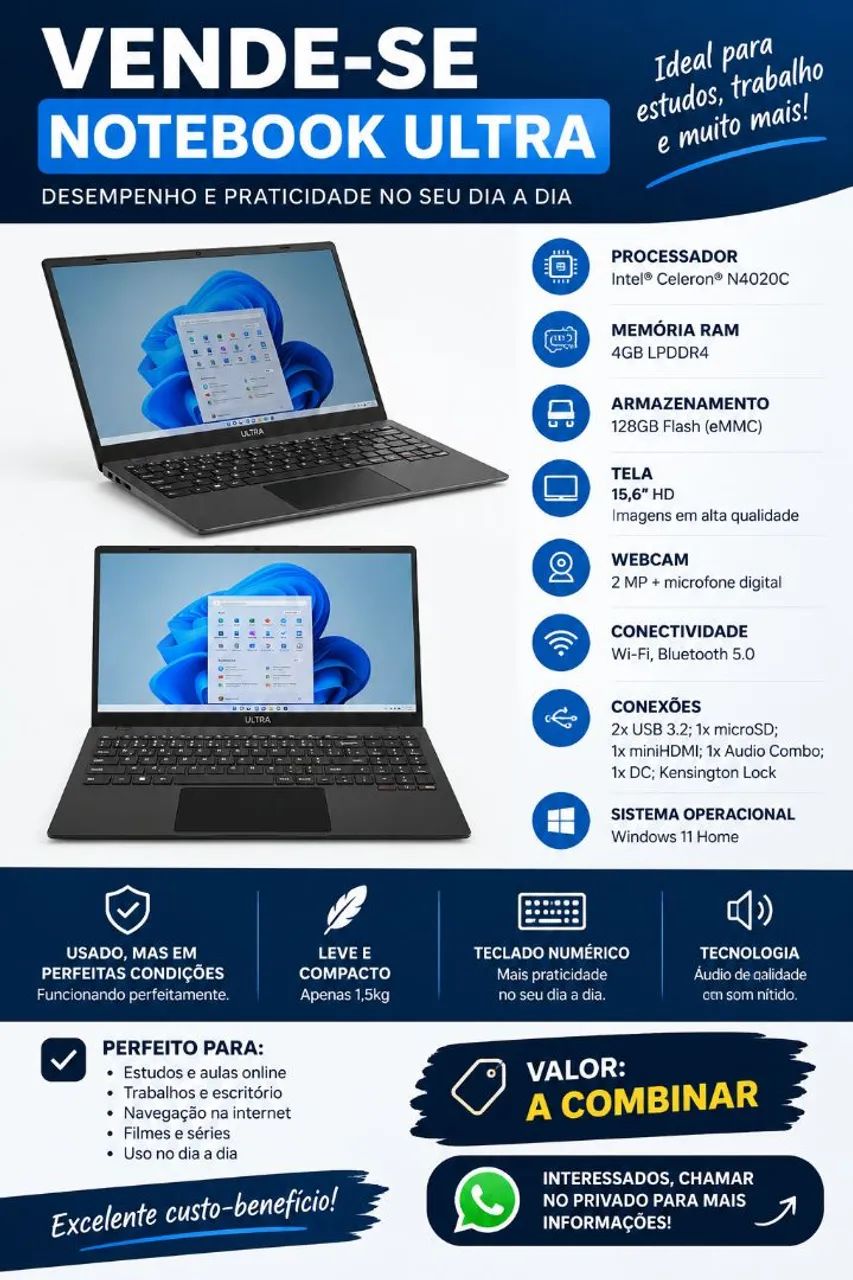 Vende-se Notebook Ultra 