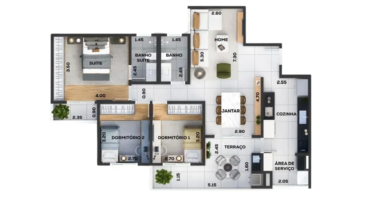 PLANTA 105m²