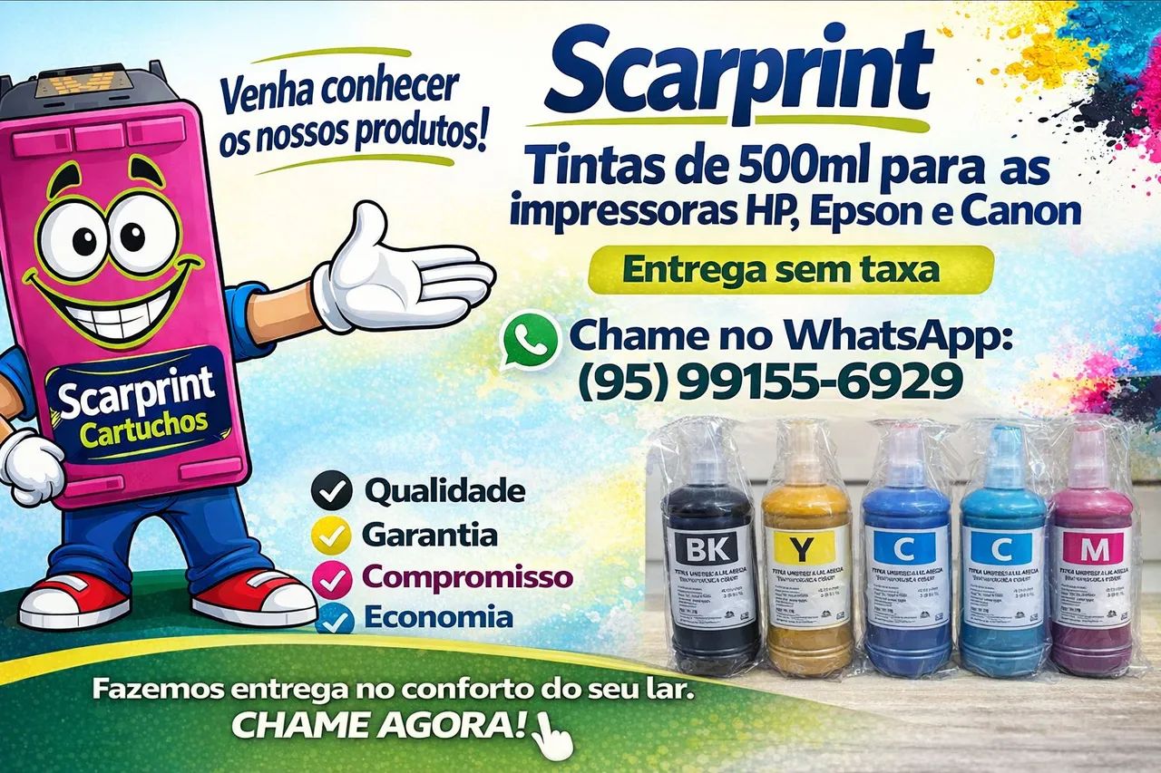 Tintas de 500ml de impressoras Epson HP e cânon entrega sem taxa 