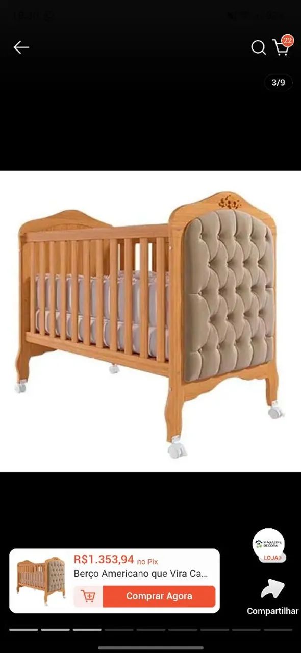 Berço / Cama com estofado 