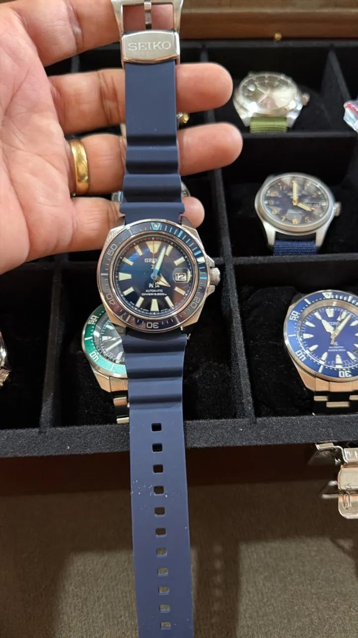 Relógio Seiko Padi Samurai Scuba Special Edition Divers Automático Azul SRPJ93 - Foto 5