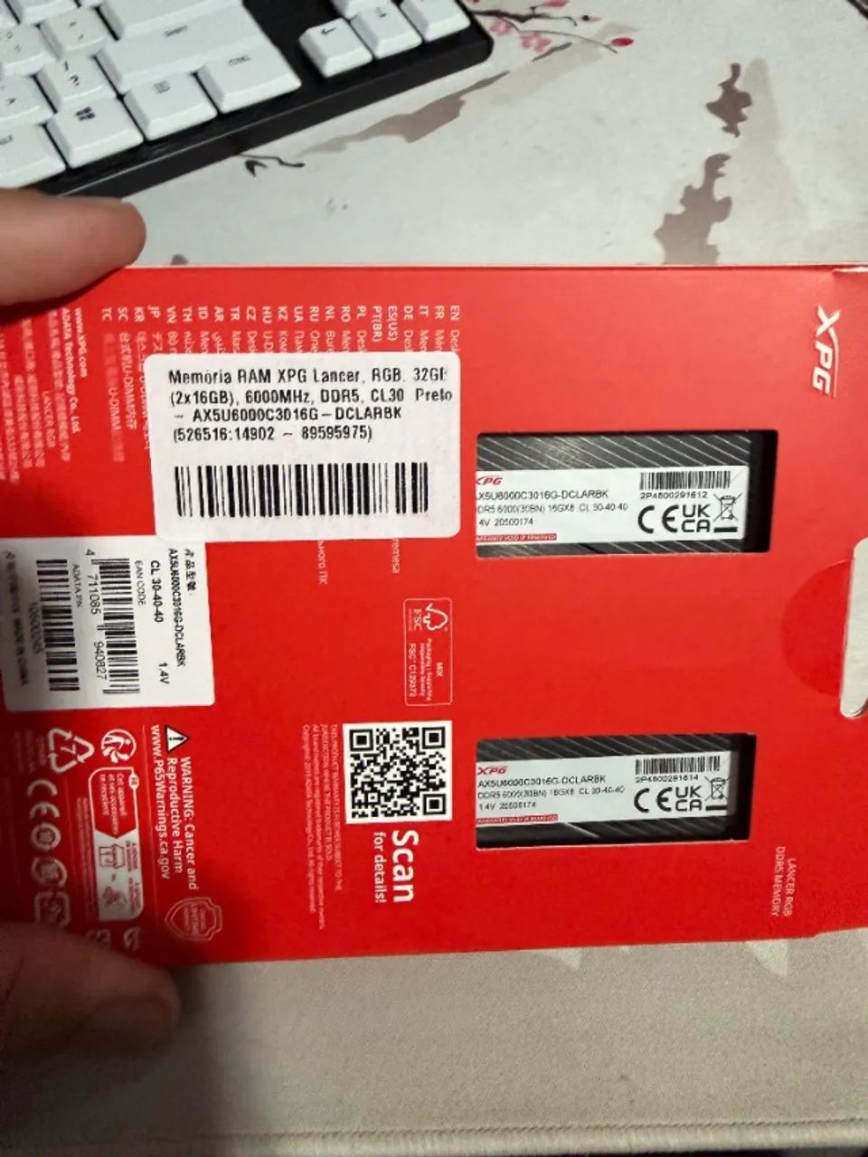 Memória XPG Lancer RGB DDR5 600MHz 32GB CL 30 - 16gb x2 com Nota fiscal - Foto 4