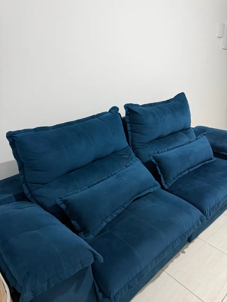 Sofá retrátil 2,30 azul  - Foto 2