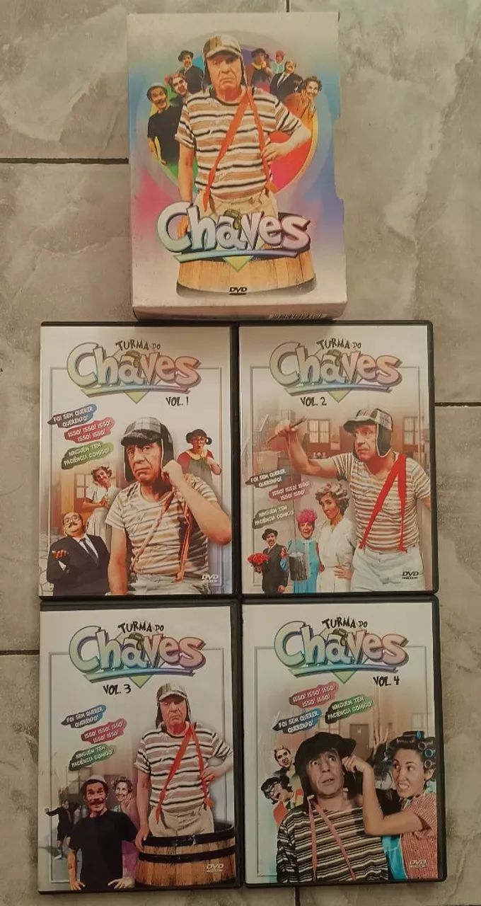 Box de 4 DVDs Originais do Chaves 