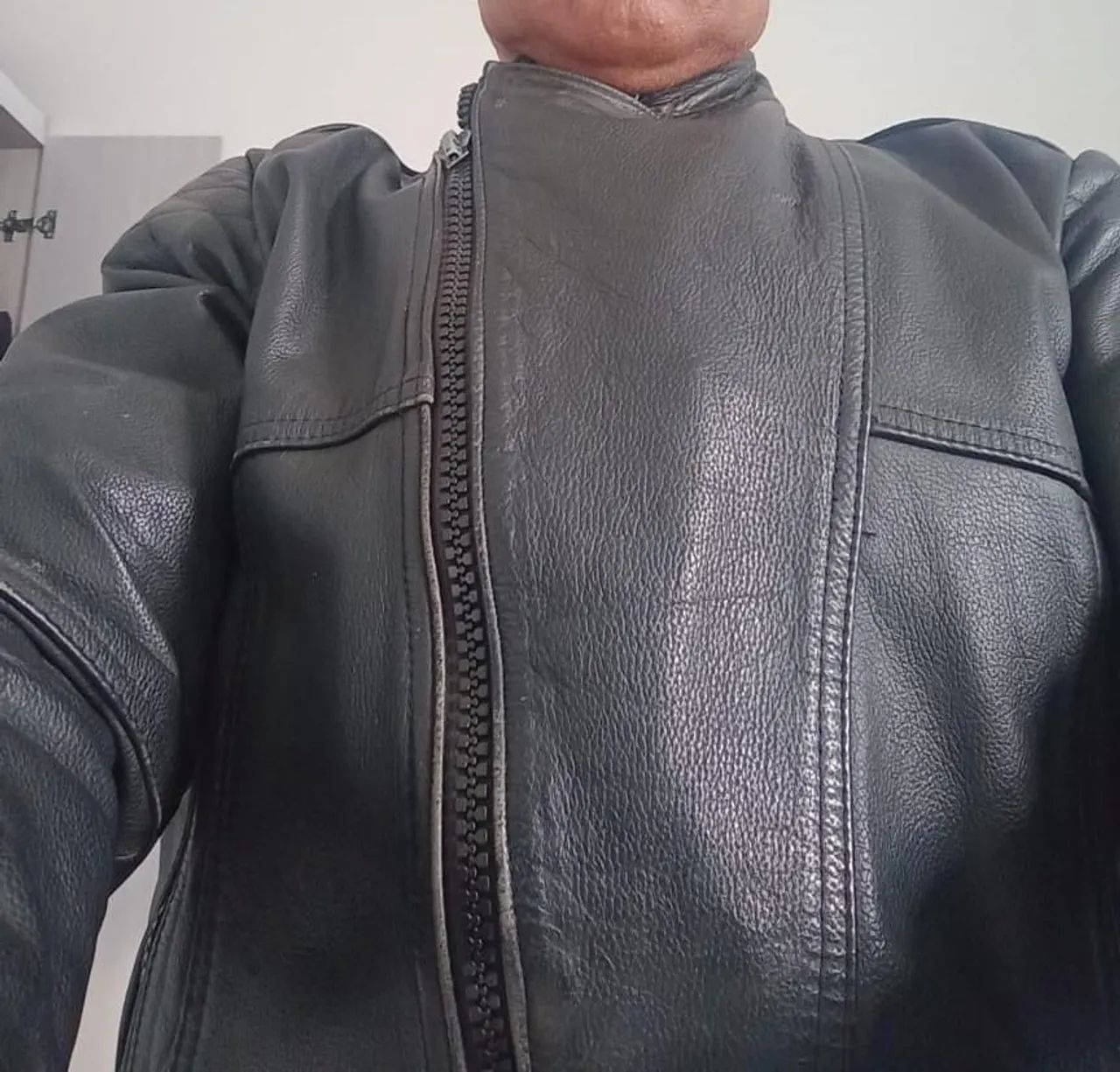 Jaqueta de couro masculino 