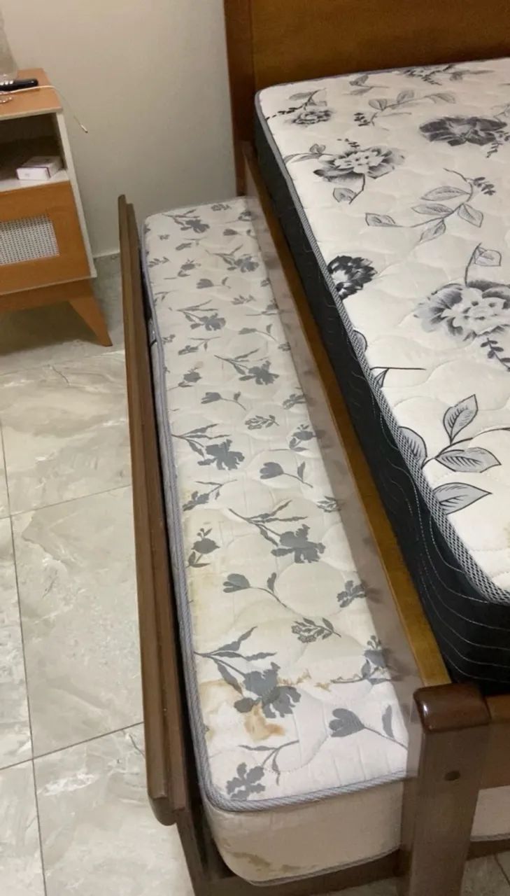 Cama de solteiro de madeira com cama auxiliar  - Foto 2
