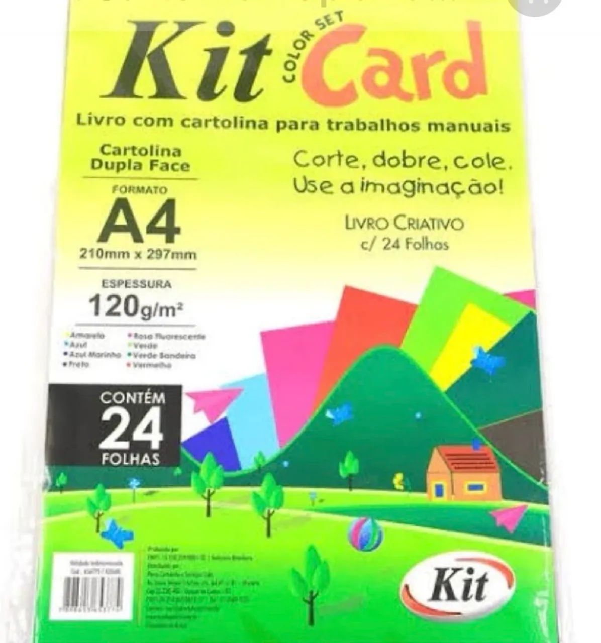 Kit card colorido 24 folhas em cartolina. Acompanha livro criativo! - Foto 2