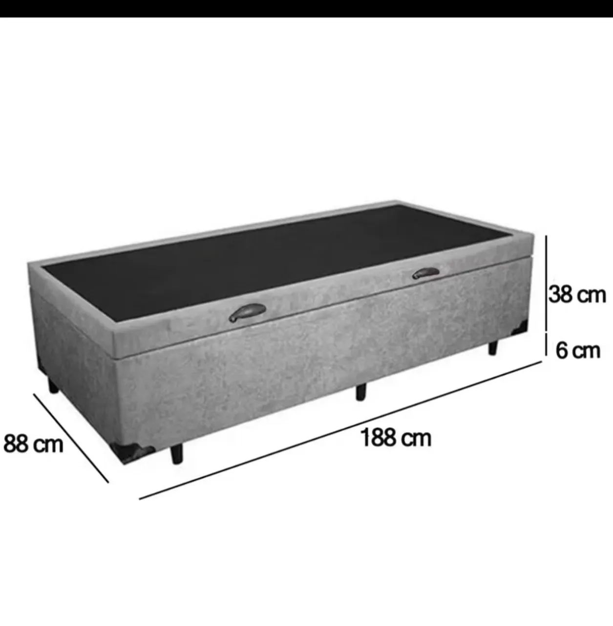 Cama box baú solteiro Suede Cinza  - Foto 4